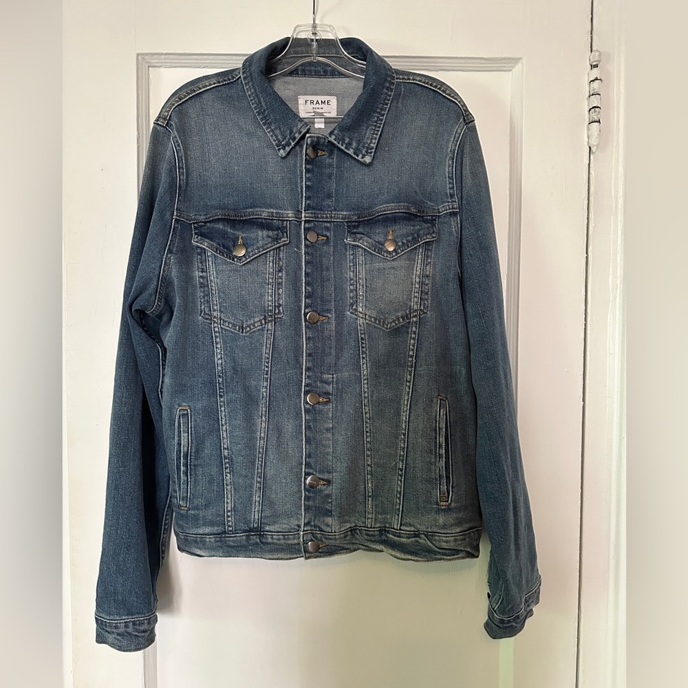 Frame denim jacket, medium wash, XL